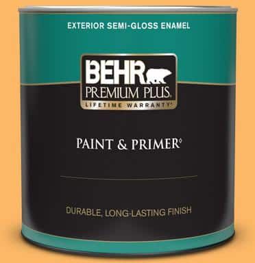 BEHR PREMIUM PLUS 1 qt. Home Decorators Collection #HDC-SM14-11 Yellow Polka Dot Semi-Gloss Enamel Exterior Paint & Primer