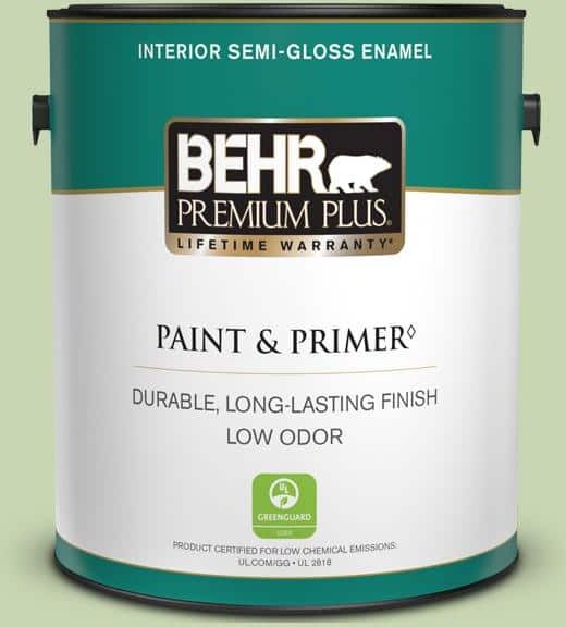 BEHR PREMIUM PLUS 1 gal. #M370-3 Spice Garden Semi-Gloss Enamel Low Odor Interior Paint & Primer