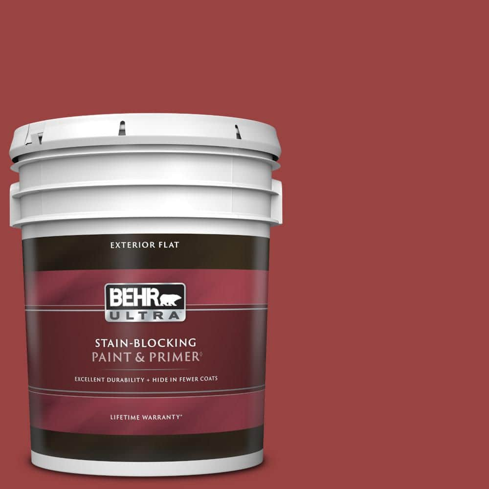 BEHR ULTRA 5 gal. #MQ1-10 Red My Mind Flat Exterior Paint & Primer