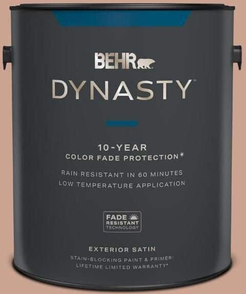 BEHR DYNASTY 1 gal. #220F-4 Sombrero Tan Satin Enamel Exterior Stain-Blocking Paint & Primer