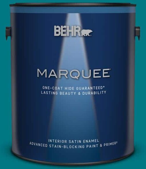 BEHR MARQUEE 1 gal. #P470-7 The Real Teal Satin Enamel Interior Paint & Primer