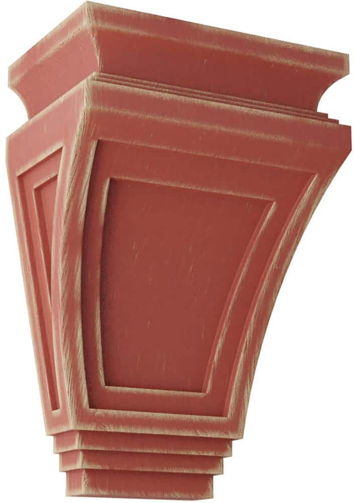 Ekena Millwork 6 in. x 9 in. x 4 in. Salvage Red Arts and Crafts Wood Vintage Decor Corbel