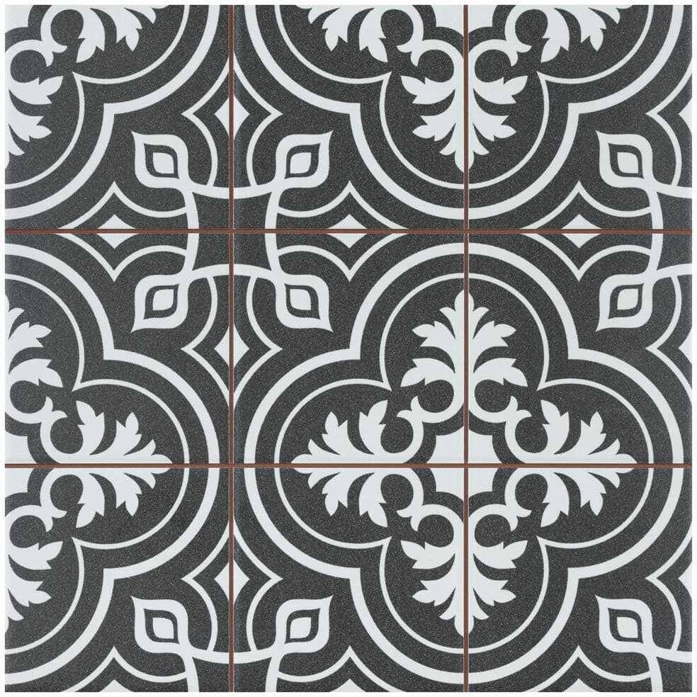 Merola Tile Harmonia Vintage Black 13 in. x 13 in. Ceramic Floor and Wall Tile (12.0 sq. ft./Case)