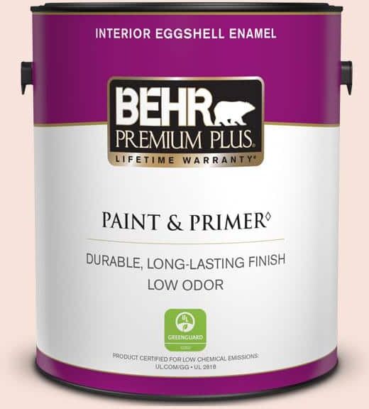 BEHR PREMIUM PLUS 1 gal. #210C-1 Angel Blush Eggshell Enamel Low Odor Interior Paint & Primer