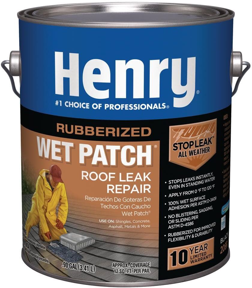 Henry 208R Rubberized Wet Patch Black Roof Leak Repair Sealant 0.90 gal.