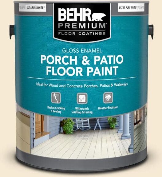 BEHR PREMIUM 1 gal. Home Decorators Collection #HDC-AC-11 Clean Canvas Gloss Enamel Interior/Exterior Porch and Patio Floor Paint