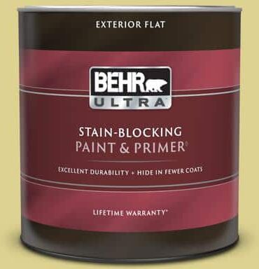 BEHR ULTRA 1 qt. #T17-16 Thats My Lime Flat Exterior Paint & Primer