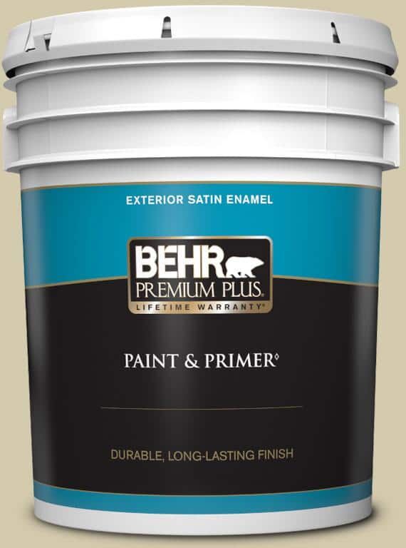 BEHR PREMIUM PLUS 5 gal. #PPU9-12 Prairie House Satin Enamel Exterior Paint & Primer