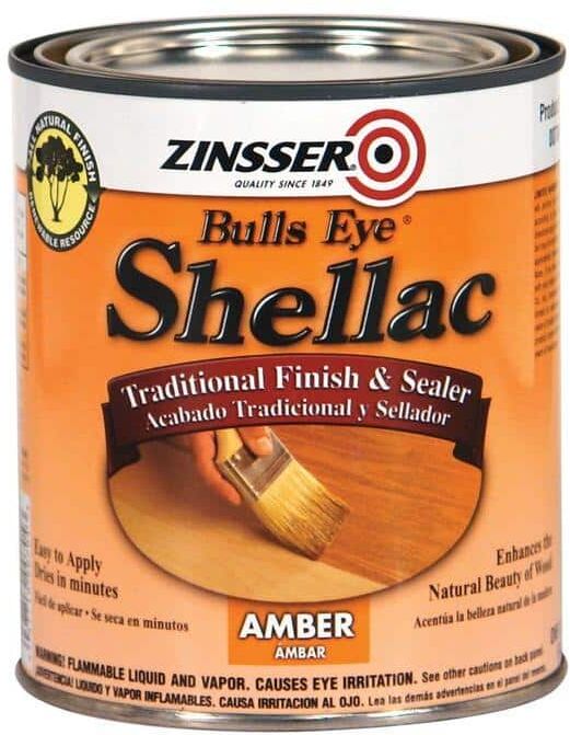 Zinsser 1 Quart Amber Clear Gloss Shellac Traditional Finish and Sealer Waterproofer/Sealer Shellac(Case of 4)