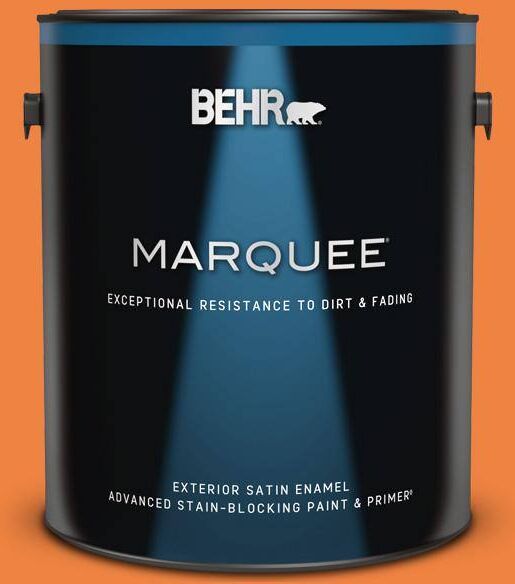 BEHR MARQUEE 1 gal. #P220-7 Construction Zone Satin Enamel Exterior Paint & Primer