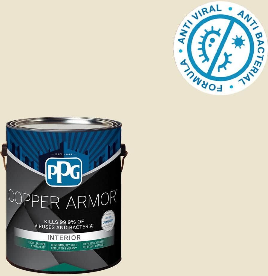 COPPER ARMOR 1 gal. PPG1104-2 Abbey White Semi-Gloss Interior