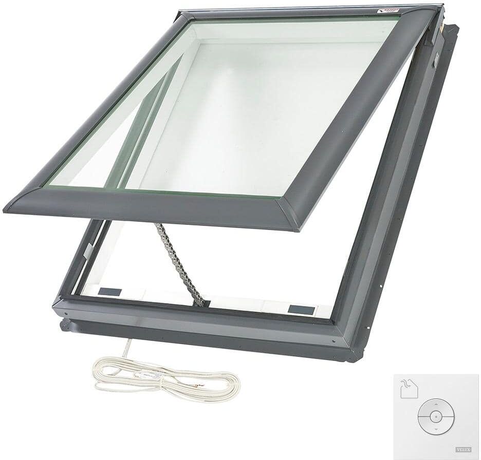 VELUX 21 in. x 26-7/8 in. Fresh Air Electric Venting Deck-Mount Skylight with Laminated LowE3 Glass