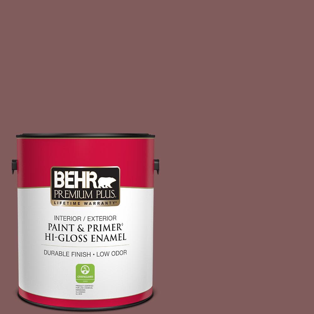 BEHR PREMIUM PLUS 1 gal. #140F-6 Book Binder Hi-Gloss Enamel Interior/Exterior Paint and Primer