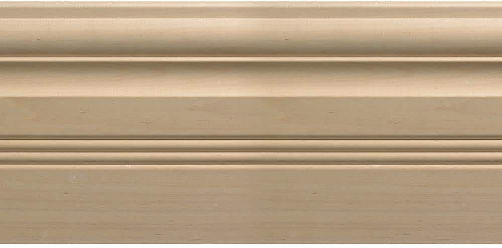 Ornamental Mouldings OML30B-8FTWHW 0.468 in. D x 5.5 in. W x 96 in. L Unfinished White Hardwood Base Moulding