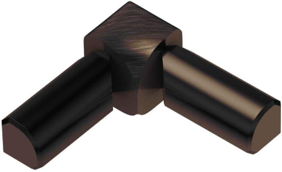 Schluter Rondec Brushed Antique Bronze Anodized Aluminum 5/16 in. x 1 in. Metal 90 Degree Double-Leg Inside Corner