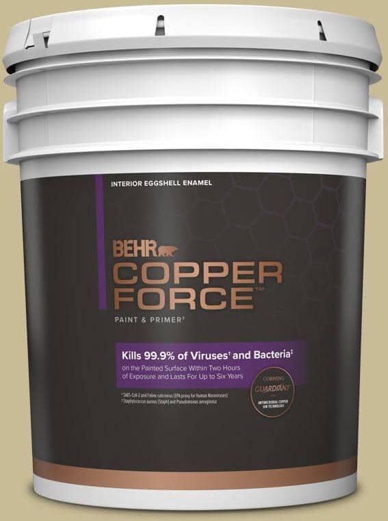 COPPER FORCE 5 gal. #PPU8-09 Tea Bag Eggshell Enamel Virucidal and Antibacterial Interior Paint & Primer