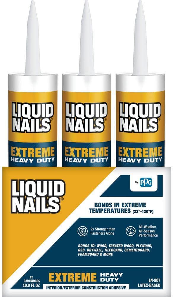 Liquid Nails Extreme Heavy Duty 10 oz. White Interior and Exterior Construction Adhesive (12-pack)