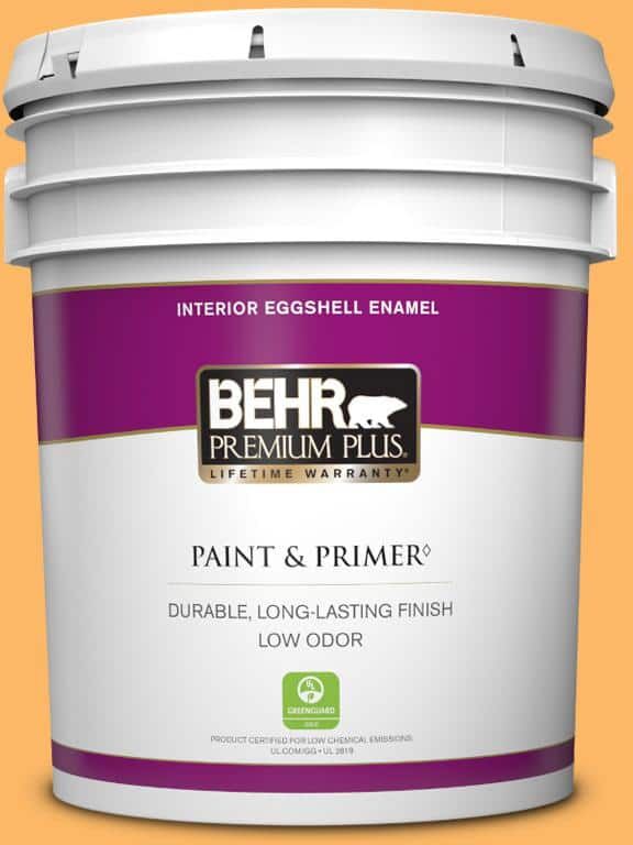 BEHR PREMIUM PLUS 5 gal. Home Decorators Collection #HDC-SM14-11 Yellow Polka Dot Eggshell Enamel Low Odor Interior Paint & Primer