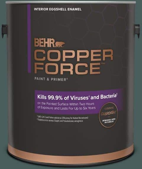 COPPER FORCE 1 gal. #N430-7 Silken Pine Eggshell Enamel Virucidal and Antibacterial Interior Paint & Primer