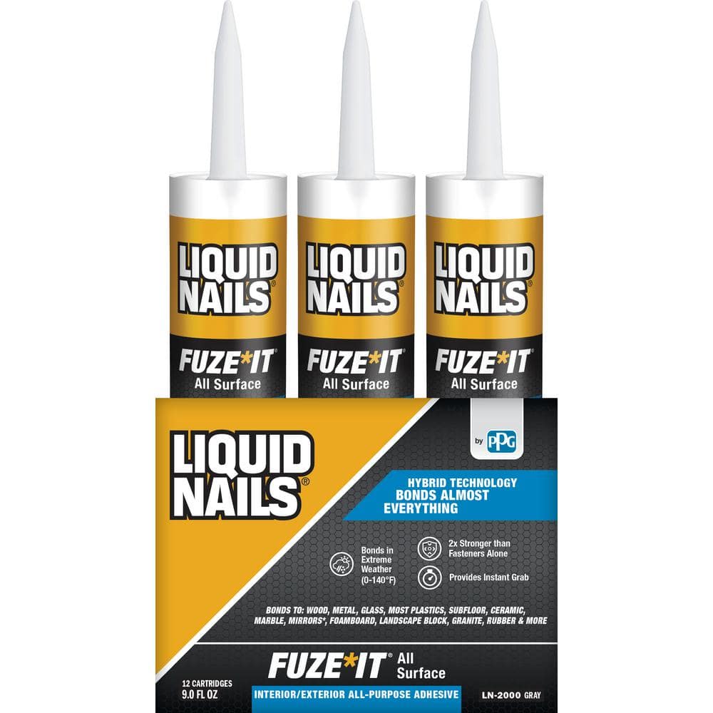 Liquid Nails Fuze It 9 oz. Gray All Surface Construction Adhesive (12-Pack)