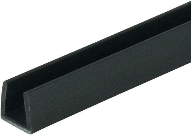 Outwater 9/32 in. D x 1/4 in. W x 48 in. L Black Styrene Plastic U-Channel Moulding Fits 1/4 in. Board, (3-Pack)