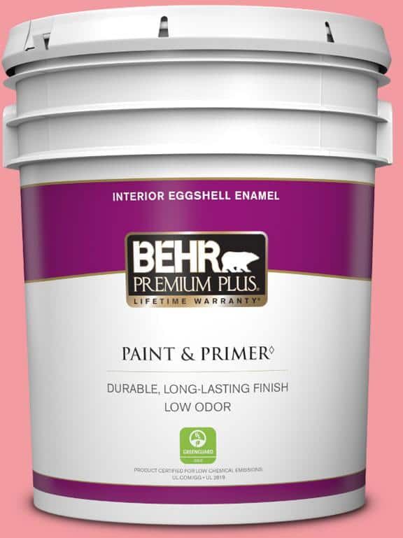 BEHR PREMIUM PLUS 5 gal. #130B-4 Primrose Garden Eggshell Enamel Low Odor Interior Paint & Primer