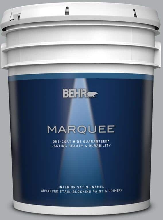 BEHR MARQUEE 5 gal. #N500-3 Tin Foil One-Coat Hide Satin Enamel Interior Paint & Primer