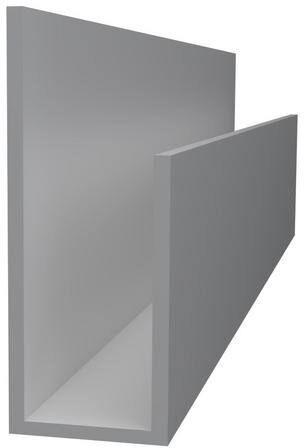 Trusscore 3/4 in. x 1-3/8 in. x 8 ft. Slatwall J Channel Gray PVC Trim (2 Per Box)