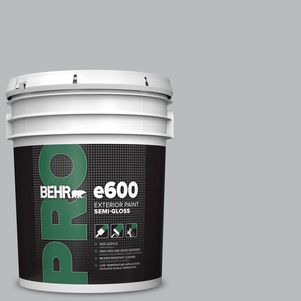 BEHR PRO 5 gal. #PPU18-05 French Silver Semi-Gloss Acrylic Exterior Paint