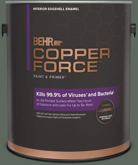 COPPER FORCE 1 gal. #N420-6 Pine Mountain Eggshell Enamel Virucidal and Antibacterial Interior Paint & Primer