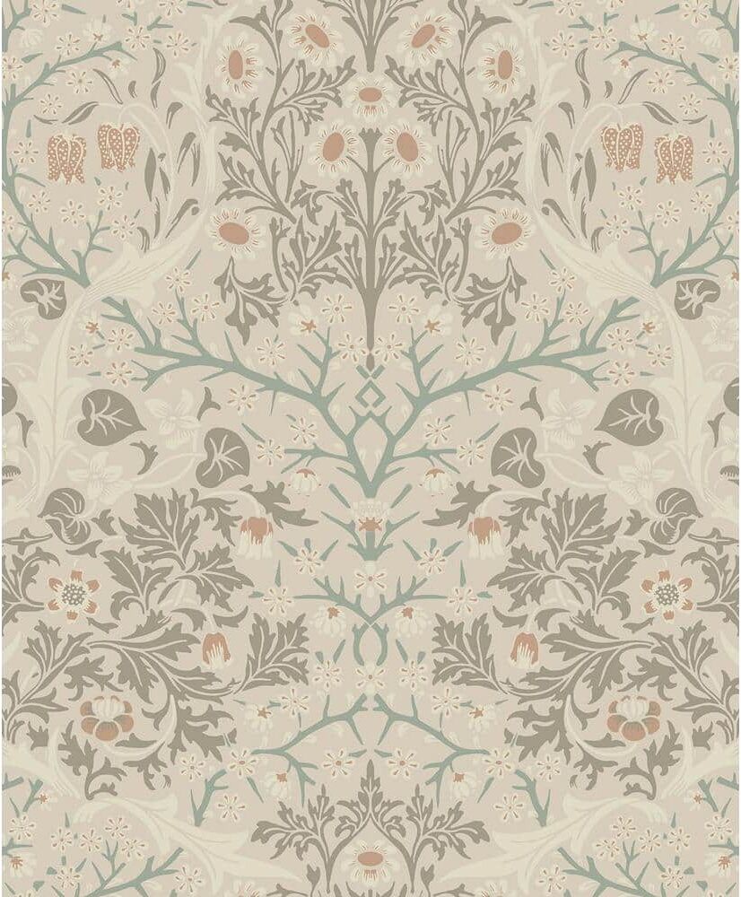 NextWall 31.35 sq. ft. Lunar Rock and Clay Victorian Garden Vinyl Peel and Stick Wallpaper Roll