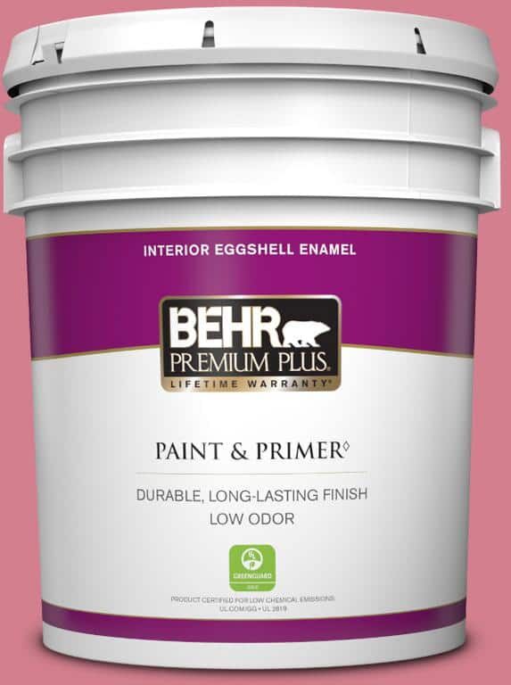 BEHR PREMIUM PLUS 5 gal. #P140-4 I Pink I Can Eggshell Enamel Low Odor Interior Paint & Primer