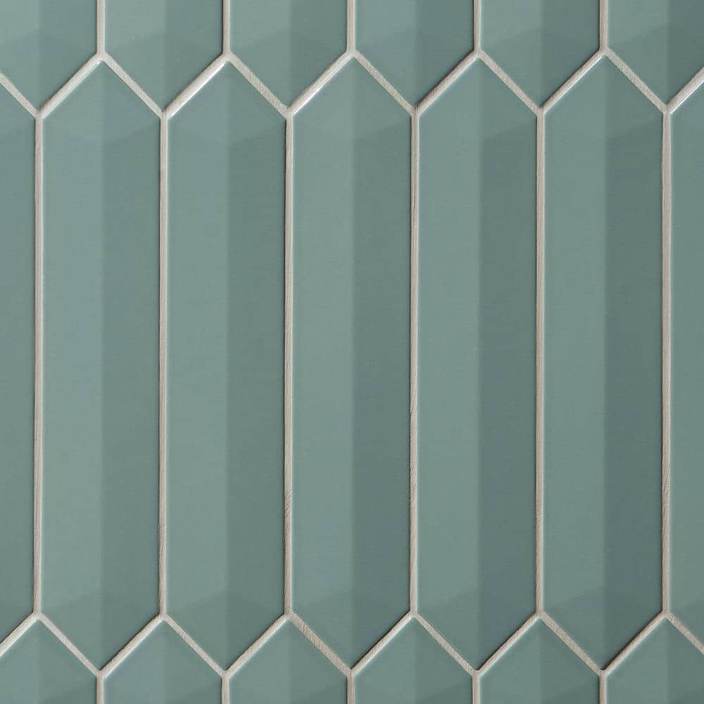 Ivy Hill Tile Axis 3D 2.6 in. x 13 in. Jade Polished Picket Ceramic Wall Tile (9.04 sq. ft. / case)