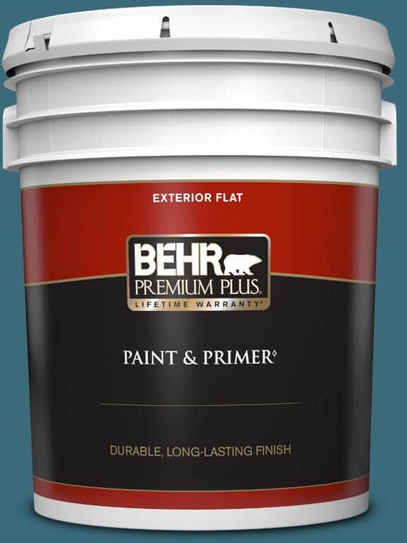 BEHR PREMIUM PLUS 5 gal. #S460-6 Mammoth Mountain Flat Exterior Paint & Primer