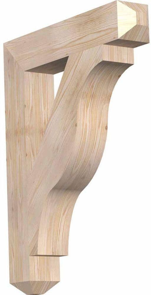 Ekena Millwork 5-1/2 in. x 40 in. x 32 in. Douglas Fir Funston Craftsman Smooth Bracket