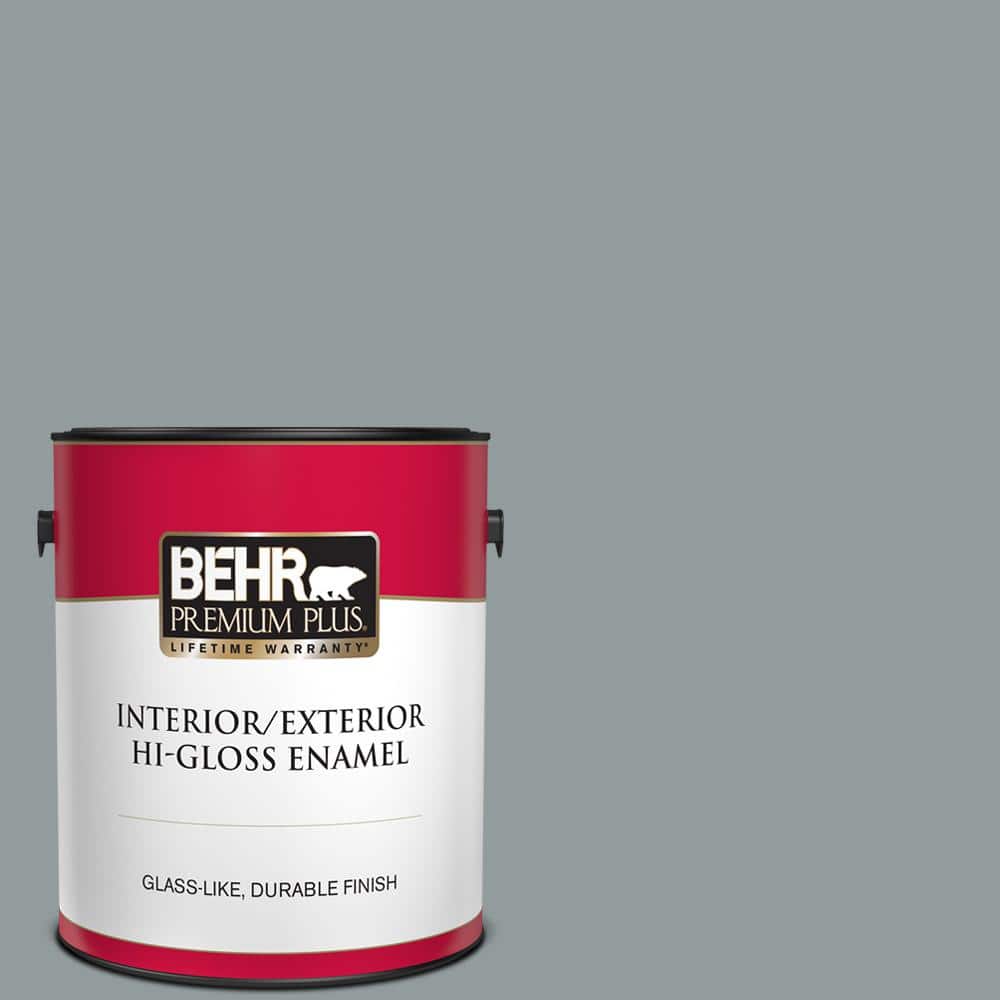 BEHR PREMIUM PLUS 1 gal. #720F-4 Stone Fence Hi-Gloss Enamel Interior/Exterior Paint