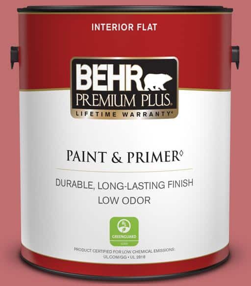 BEHR PREMIUM PLUS 1 gal. Home Decorators Collection #HDC-SP14-8 Art House Pink Flat Low Odor Interior Paint & Primer