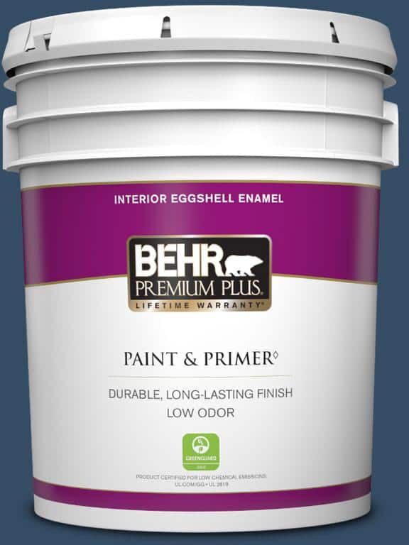 BEHR PREMIUM PLUS 5 gal. Home Decorators Collection #HDC-FL14-12 Rain Boots Eggshell Enamel Low Odor Interior Paint & Primer