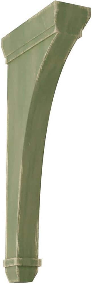 Ekena Millwork 2-1/4 in. x 14 in. x 7 in. Restoration Green Stockport Wood Vintage Decor Bracket