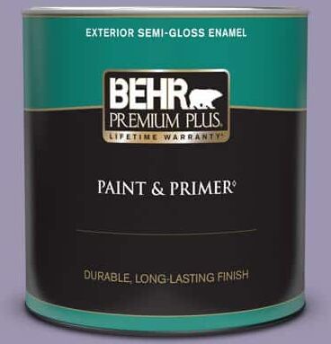 BEHR PREMIUM PLUS 1 qt. #S570-4 Night Music Semi-Gloss Enamel Exterior Paint & Primer