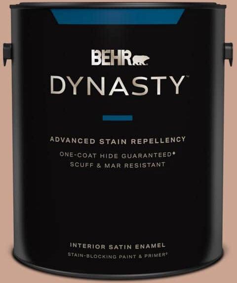 BEHR DYNASTY 1 gal. #220F-4 Sombrero Tan Satin Enamel Interior Stain-Blocking Paint and Primer