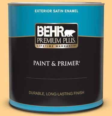 BEHR PREMIUM PLUS 1 qt. Home Decorators Collection #HDC-SP14-7 Full Bloom Satin Enamel Exterior Paint & Primer