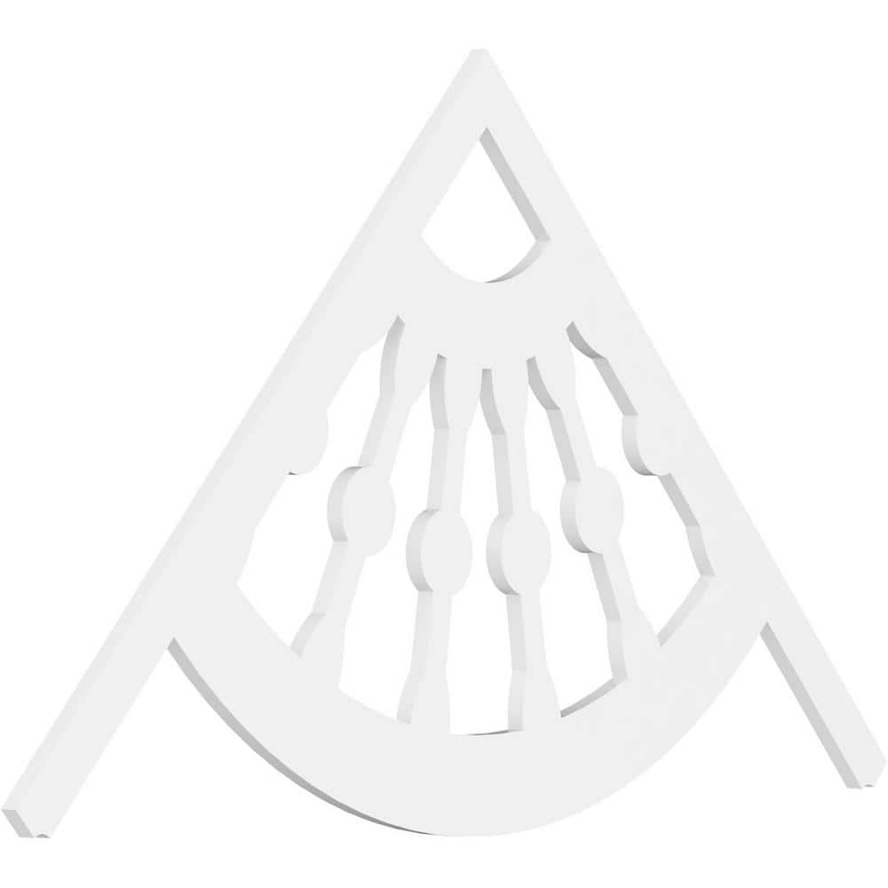 Ekena Millwork Pitch Classic Wagon Wheel 1 in. x 60 in. x 37.5 in. (14/12) Architectural Grade PVC Gable Pediment Moulding