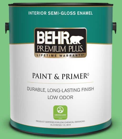 BEHR PREMIUM PLUS 1 gal. #P390-5 Garden Stroll Semi-Gloss Enamel Low Odor Interior Paint & Primer