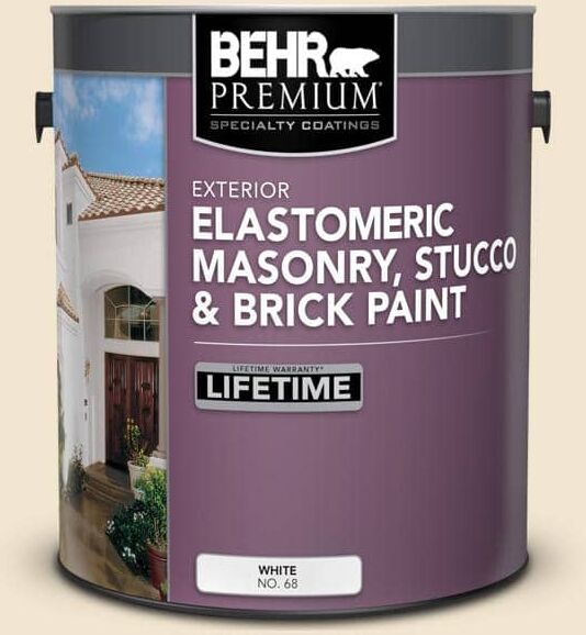 BEHR PREMIUM 1 gal. #S310-1 Writing Paper Elastomeric Masonry, Stucco and Brick Exterior Paint