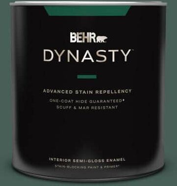 BEHR DYNASTY 1 qt. #M440-7 Rainforest One-Coat Hide Semi-Gloss Enamel Interior Stain-Blocking Paint and Primer