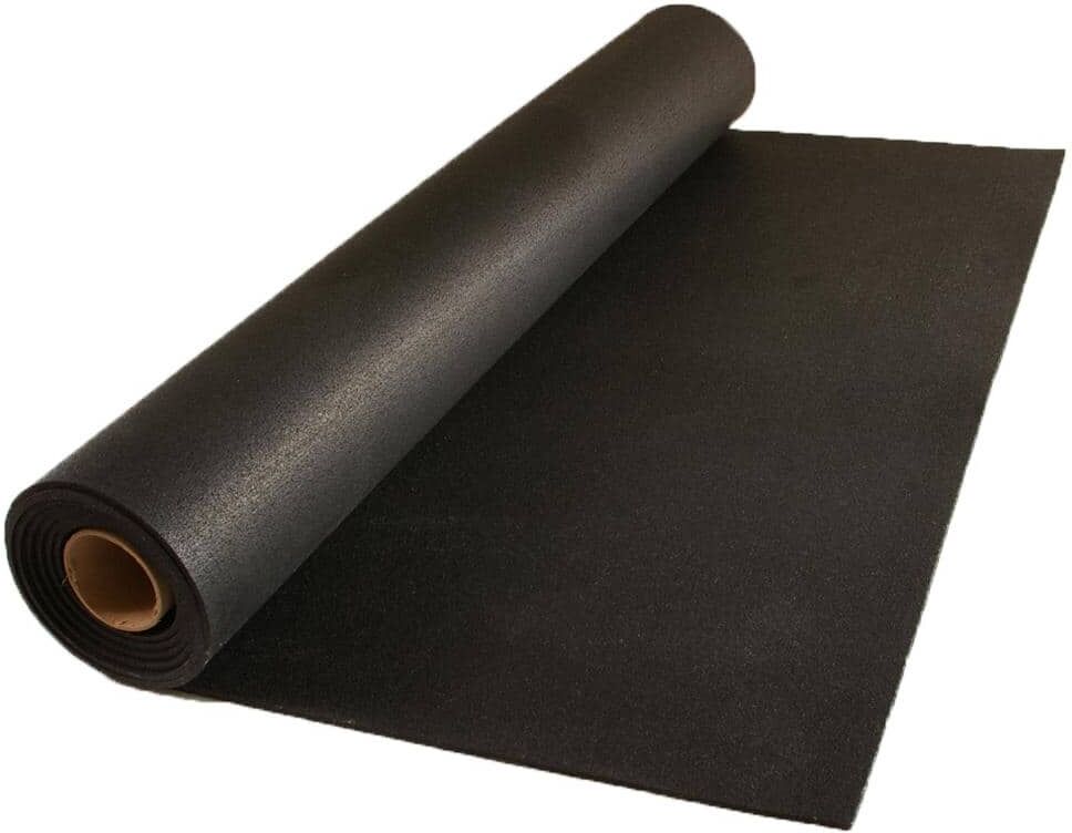 Greatmats GMats Black 48 in. W x 120 in. L Rolled Rubber Gym Exercise Flooring Roll (40 sq. ft.)