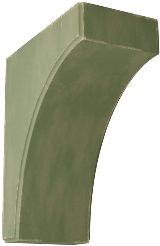 Ekena Millwork 5-1/4 in. x 12 in. x 10 in. Restoration Green Clarksville Wood Vintage Decor Bracket