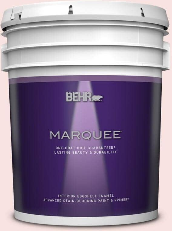 BEHR MARQUEE 5 gal. #RD-W02 Candy Floss Eggshell Enamel Interior Paint & Primer