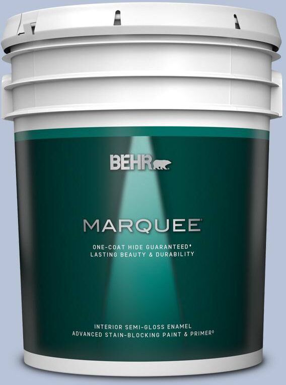 BEHR MARQUEE 5 gal. #610C-3 Virginia Blue Semi-Gloss Enamel Interior Paint & Primer